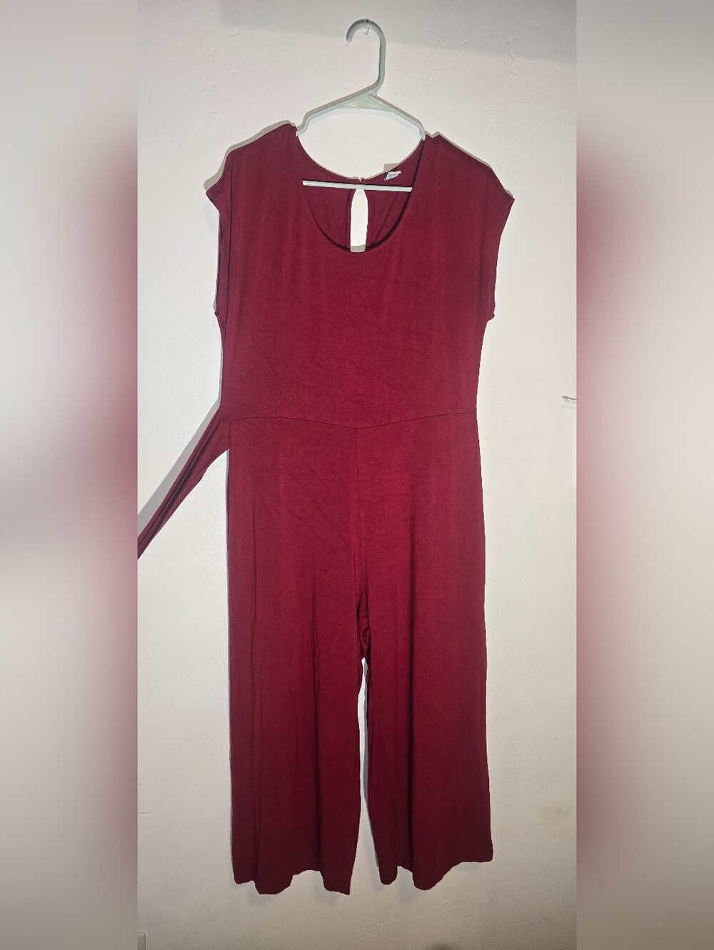 Old Navy Sleeveless Burgundy Wide-Leg Jumpsuit